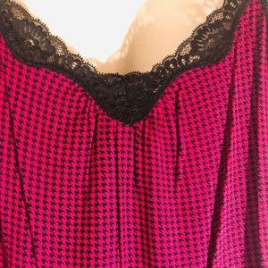 Express Pink & Black Houndstooth Cami